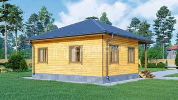 Проект одноэтажного дома из бруса 8х8 м