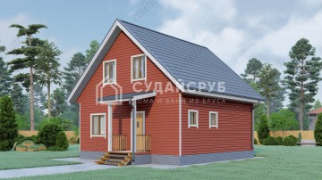 Проект дачного дома из бруса 8х8