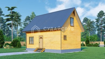 Проект дома из бруса с мансардой 6х9 м