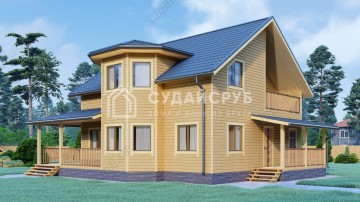 Проект двухэтажного дома из бруса 10х11 Проект двухэтажного дома из бруса 10х11