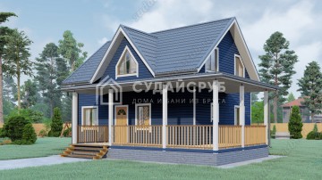 Проект брусового дома с террасой 7х9 Проект брусового дома с террасой 7х9