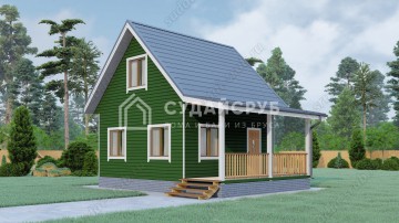 Проект дома из бруса с мансардой 6х8