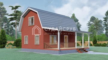 Проект дома из бруса с мансардой 8х9 Проект дома из бруса с мансардой 8х9