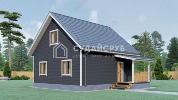 Проект дома из бруса с мансардой 8х8