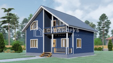 Проект деревянного дома с мансардой 9х9 Проект деревянного дома с мансардой 9х9