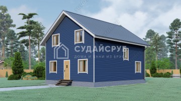 Проект 1.5 этажного дома из бруса 8х10