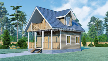 Проект мансардного дома из бруса 6х8 м Проект мансардного дома из бруса 6х8 м