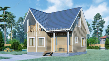 Проект мансардного дома из бруса 7х8 м Проект мансардного дома из бруса 7х8 м