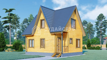 Проект мансардного дома из бруса 6х8 м Проект мансардного дома из бруса 6х8 м