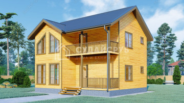 Проект двухэтажного дома из бруса 8х9 м Проект двухэтажного дома из бруса 8х9 м